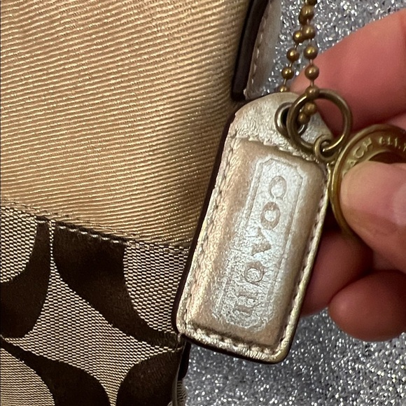 Coach Brown and Tan Signature Crossbody Bag - Picture 3 of 8